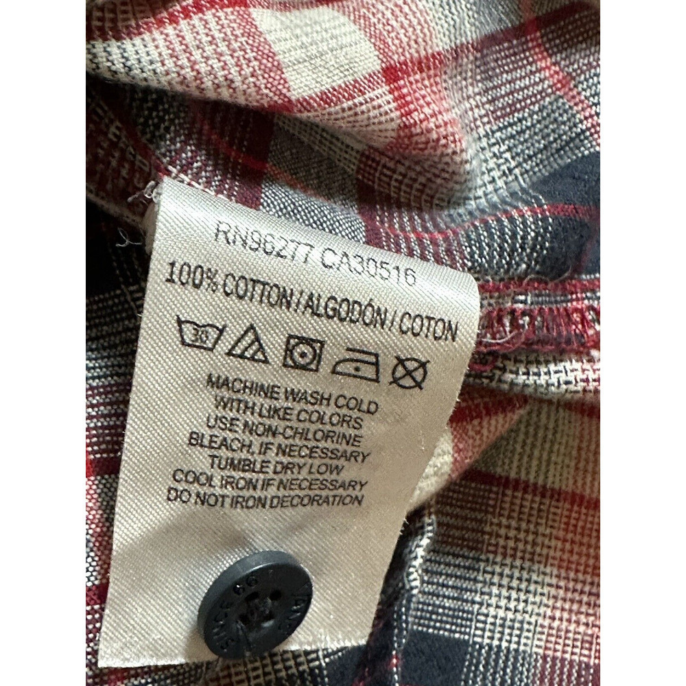 Vans Shirt Mens Size Small Red Black Plaid Off the Wall Button-Up Top Skater Y2K - Picture 9 of 9